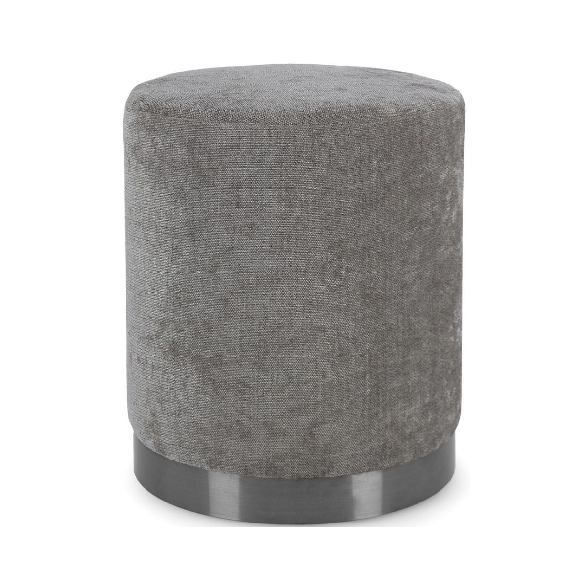 Pouf gri din tesatura poliester, lemn de pin si MDF Ø 35 cm Ernestine Bizzotto, 1, hectarul.ro