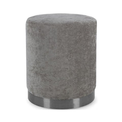 Pouf gri din tesatura poliester, lemn de pin si MDF Ø 35 cm Ernestine Bizzotto