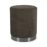 Hectarul - Pouf maro din tesatura poliester, lemn de pin si MDF Ø 35 cm Ernestine Bizzotto