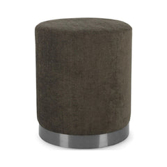 Pouf maro din tesatura poliester, lemn de pin si MDF Ø 35 cm Ernestine Bizzotto