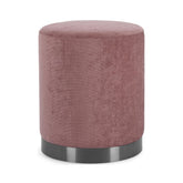 Hectarul - Pouf roz vintage din tesatura poliester, lemn de pin si MDF Ø 35 cm Ernestine Bizzotto