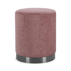 Pouf roz vintage din tesatura poliester, lemn de pin si MDF Ø 35 cm Ernestine Bizzotto