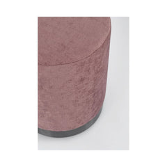 Pouf roz vintage din tesatura poliester, lemn de pin si MDF Ø 35 cm Ernestine Bizzotto