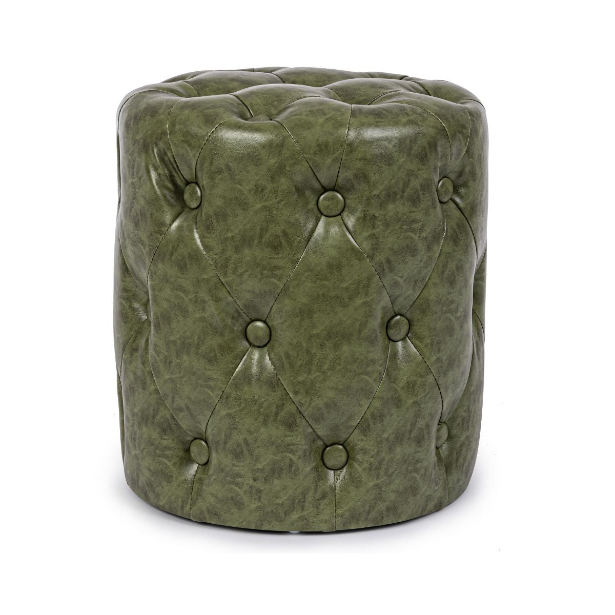 Pouf verde din piele sintetica Ø34cm Batilda Bizzotto, 1, hectarul.ro