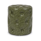 Hectarul - Pouf verde din piele sintetica Ø34cm Batilda Bizzotto