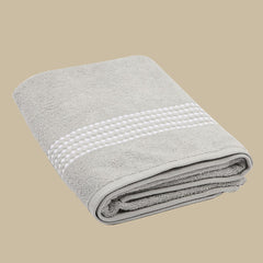 Prosop de baie din bumbac 100%, 70x140 cm, Densitate 460 gr/m²,Maisonette Classy, gri deschis