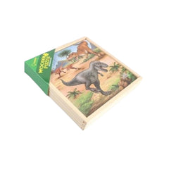 Puzzle 3 in 1 din lemn in cutie cu tematica - Dinozauri, WD 9002C
