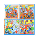 Hectarul - Puzzle 3 in 1 din lemn in cutie cu tematica - Pompieri, WD 9002F