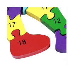 Puzzle 3D din lemn, caine, 26 piese, cu litere si cifre, WD4506-P