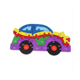 Hectarul - Puzzle 3D din lemn, masina, 26 piese, cu litere si cifre, WD4506-O