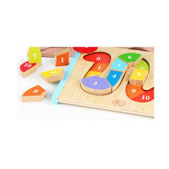 Puzzle 3D Montessori din lemn cu 10 piese, WD 2065