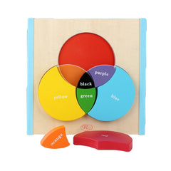 Puzzle 3D Montessori, IQ potrivire cercuri din lemn, 8 piese, WD 2064