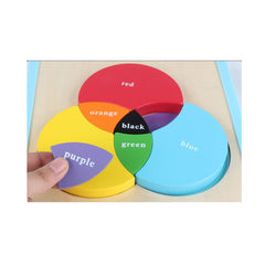 Puzzle 3D Montessori, IQ potrivire cercuri din lemn, 8 piese, WD 2064