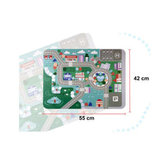 Puzzle cuburi din lemn educativ, oras, 100 buc, 55x42cm