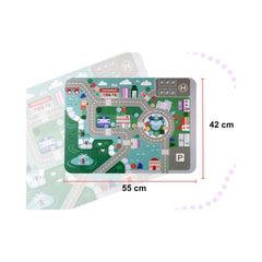 Puzzle cuburi din lemn educativ, oras, 135 buc, 55x42 cm