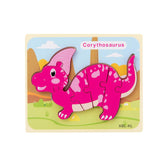 Hectarul - Puzzle din lemn 3D dinozaur Corythosaurus cu 7 piese, 18x 15 cm, WD 9513-A