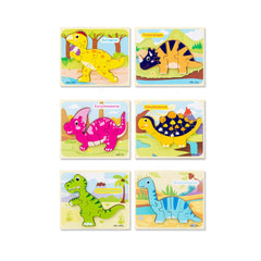 Puzzle din lemn 3D dinozaur Corythosaurus cu 7 piese, 18x 15 cm, WD 9513-A