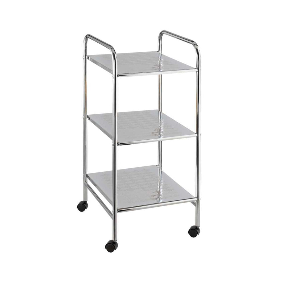 Raft cu roti pentru baie, argintiu din otel cromat, 32 x 71 x 36,5 cm, Sando Wenko, 1, hectarul.ro