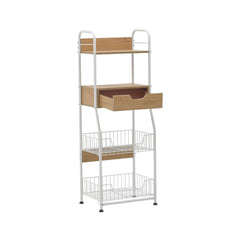 Raft pentru bucatarie alb / lemn natural 40x30x110 cm