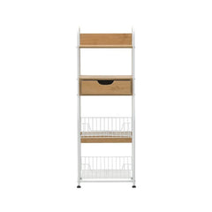 Raft pentru bucatarie alb / lemn natural 40x30x110 cm