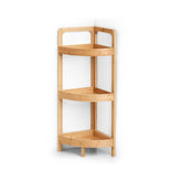 Hectarul - Raft de colt maro din bambus 29 x 29 x 85 cm Corner Shelf Zeller