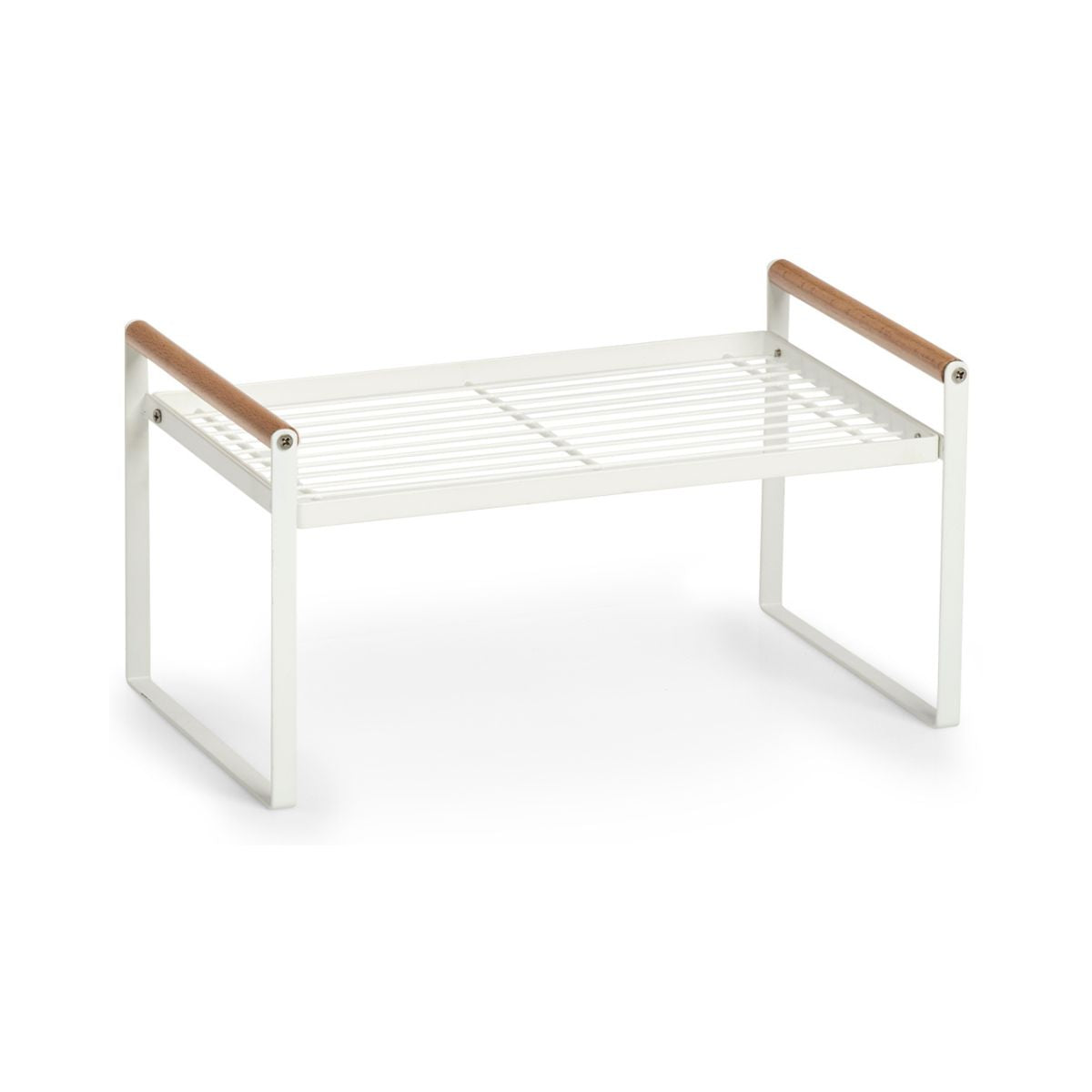 Raft pentru bucatarie, alb, din metal si lemn, 34,5 cm, All-Purpose Rack Zeller, 1, hectarul.ro
