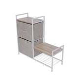 Hectarul - Raft pentru pantofi cu 2 sertare , 83 x 29 x 77 cm, Grunberg TB73 (crem)