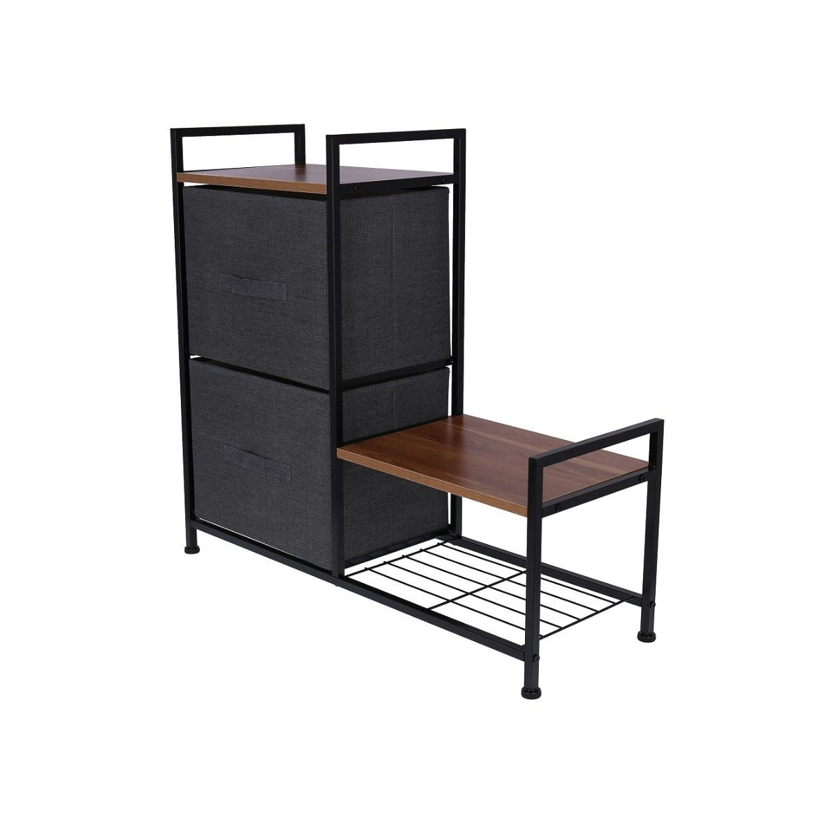 Raft pentru pantofi cu 2 sertare , 83 x 29 x 77 cm, Grunberg TB73 (gri), 1, hectarul.ro