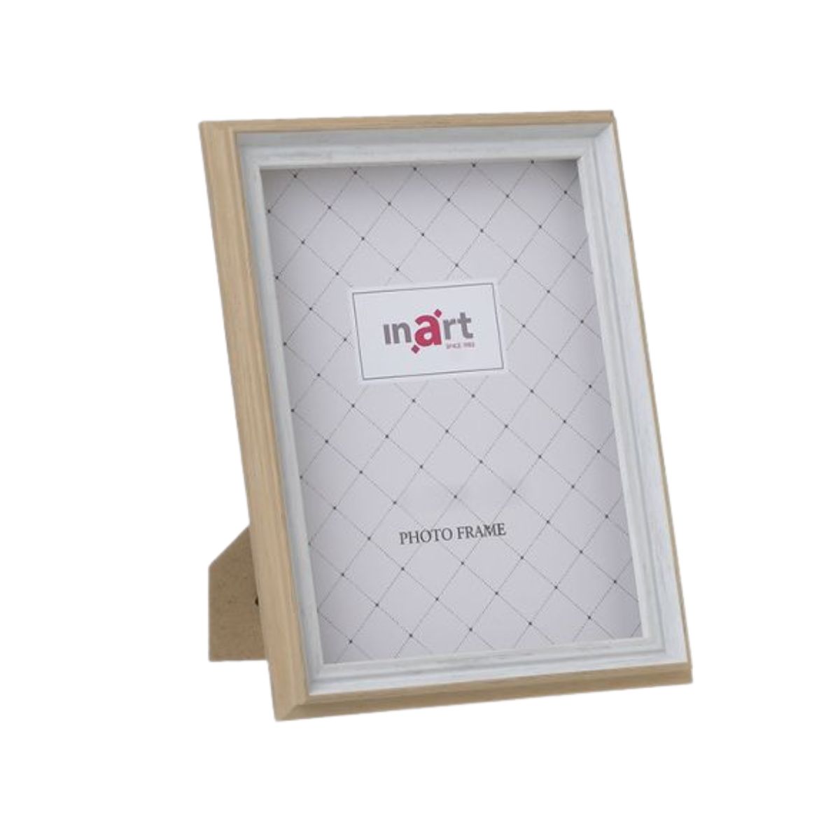 Rama foto din plastic,10x15 cm, alb/natural, 1, hectarul.ro