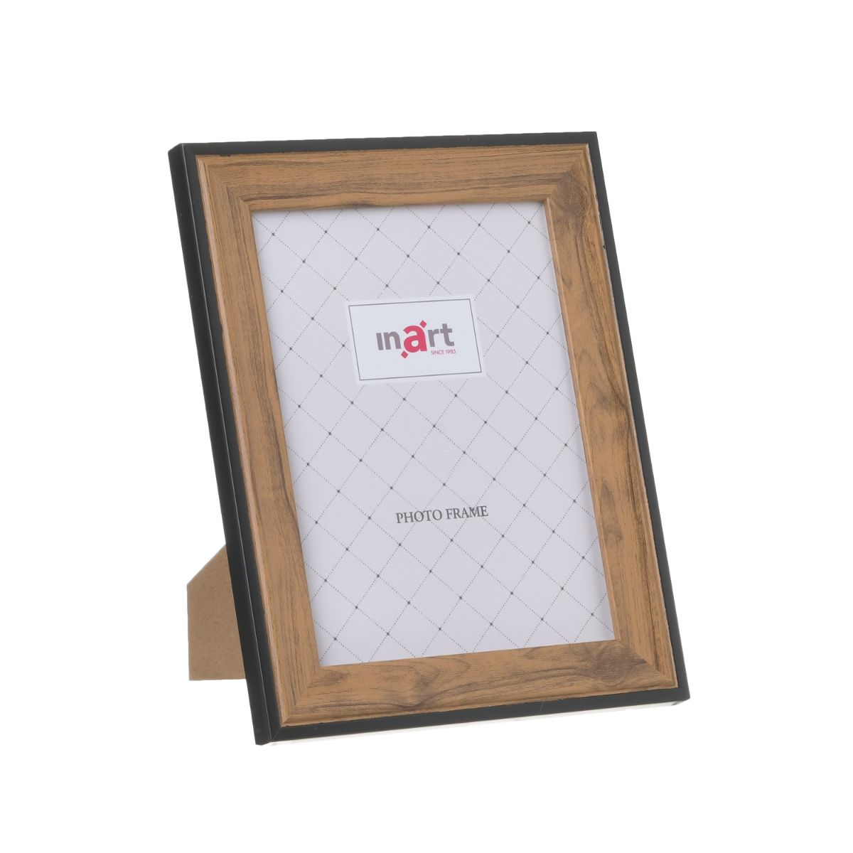 Rama foto eleganta neagra/ lemn natural 13x18 cm, 1, hectarul.ro