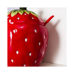 Recipient cu lingurita, din ceramica, 14 cm Strawberry Boltze
