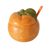 Hectarul - Recipient cu lingurita, din ceramica, 480 ml Orange Boltze