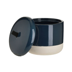 Recipient de depozitare albastru inchis/alb Φ10Χ10 cm Inart