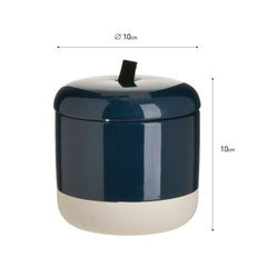 Recipient de depozitare albastru inchis/alb Φ10Χ10 cm Inart