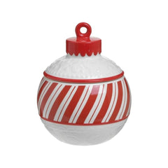 Recipient de depozitare alb/rosu ceramic Φ16X20 Stripes Inart