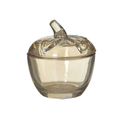 Recipient de depozitare galben-chihlimbar din sticla cu capac Φ9Χ10 Inart