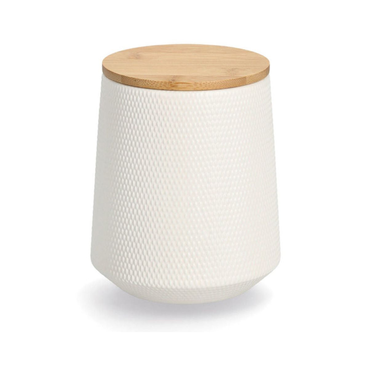 Recipient depozitare alimente alb din ceramica cu capac, 1080 ml, Φ13 x 15,4 cm 3D Zeller, 1, hectarul.ro