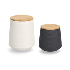 Recipient depozitare alimente alb din ceramica cu capac, 1080 ml, Φ13 x 15,4 cm 3D Zeller