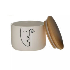 Recipient depozitare alimente din ceramica cu capac Φ10,5Χ8 3