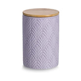 Hectarul - Recipient depozitare alimente mov-lila din ceramica cu capac, 720 ml, Φ10 x 15 cm Leaves Zeller
