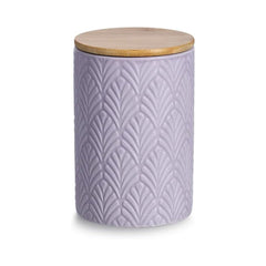 Recipient depozitare alimente mov-lila din ceramica cu capac, 720 ml, Φ10 x 15 cm Leaves Zeller