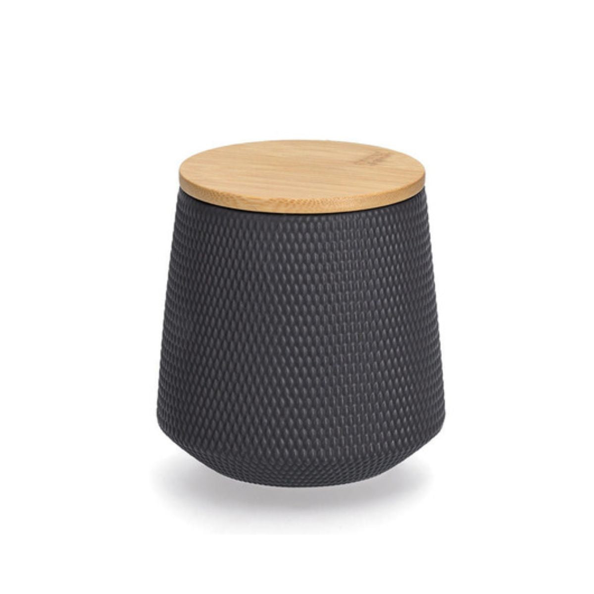 Recipient depozitare alimente negru din ceramica cu capac, 580 ml, Φ11 x 11,4 cm 3D Zeller, 1, hectarul.ro