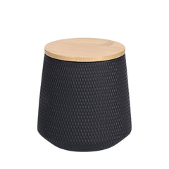 Recipient depozitare alimente negru din ceramica cu capac, 580 ml, Φ11 x 11,4 cm 3D Zeller