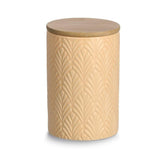 Hectarul - Recipient depozitare alimente portocaliu-piersica din ceramica cu capac, 720 ml, Φ10 x 15 cm Leaves Zeller