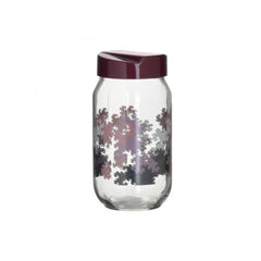 Recipient depozitare din sticla cu capac, 4 modele. visiniu