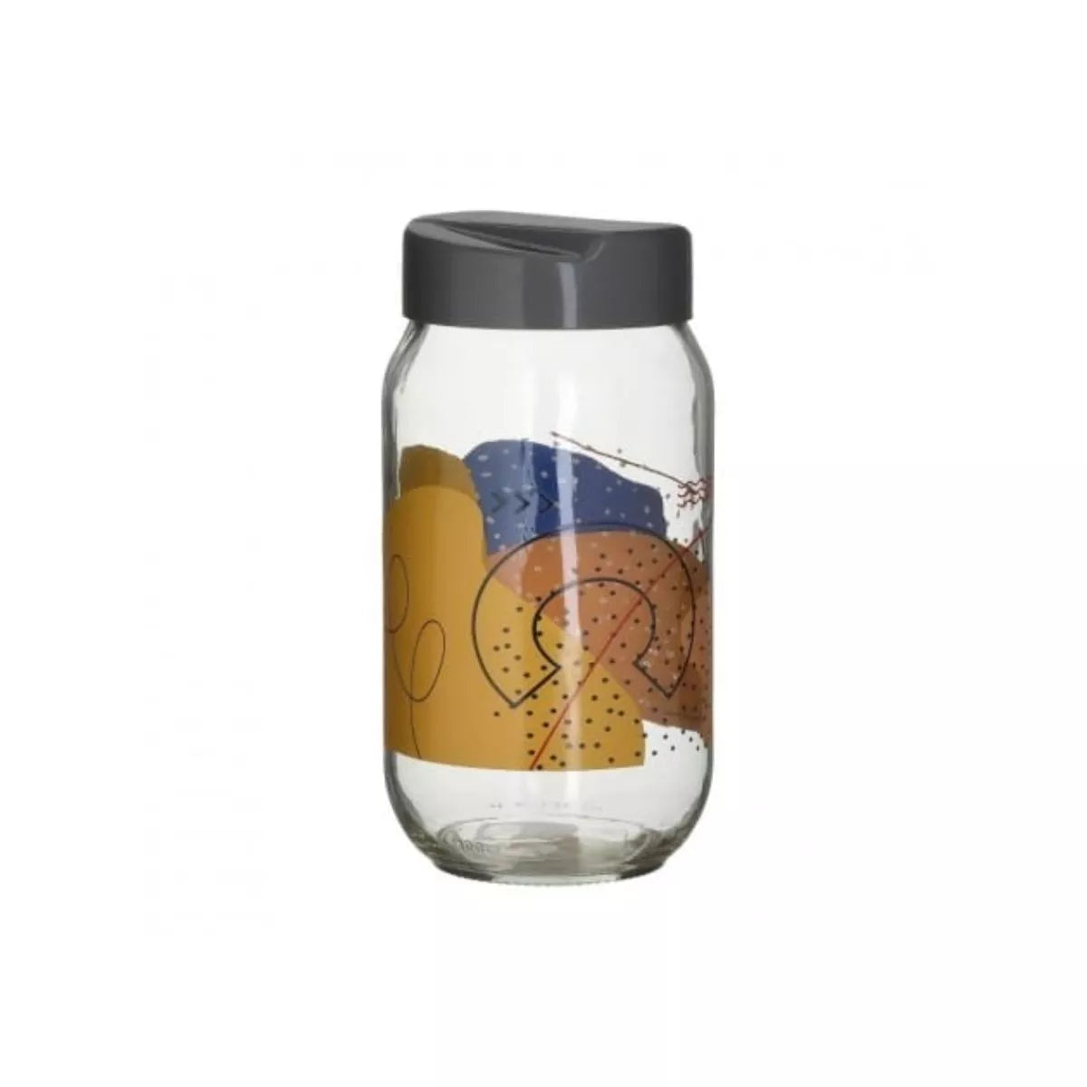 Recipient depozitare din sticla cu capac, 4 modele. gri, 1, hectarul.ro