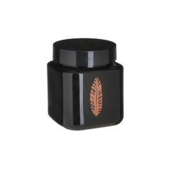 Recipient depozitare din sticla de culoare neagra si capac etans din plastic , 1 l volum, 11 cm diametru, 13 cm inaltime