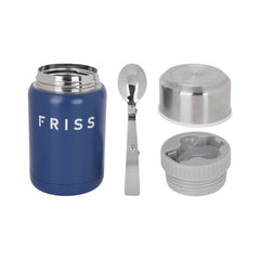Recipient etans din inox pentru mancare 500 ml albastru Friss