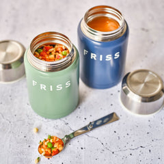 Recipient etans din inox pentru mancare 500 ml albastru Friss