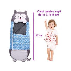 SAC DE DORMIT 2 IN 1 HUSKY KODIAK, PLIABIL, PORTABIL,137X50CM, GRI, 3-8 ANI, WJ6141-D